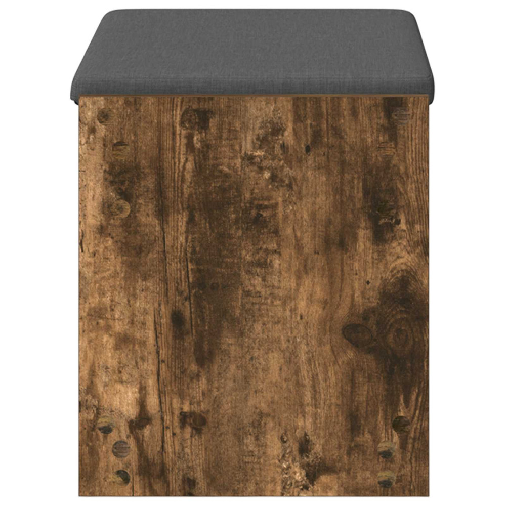 Produktbild för Hallbänk Rökt Ek 63 x 38 x 45 cm Konstruerat Trä och Tyg
