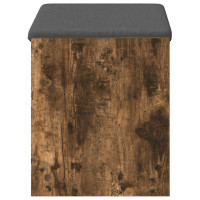 Produktbild för Hallbänk Rökt Ek 63 x 38 x 45 cm Konstruerat Trä och Tyg