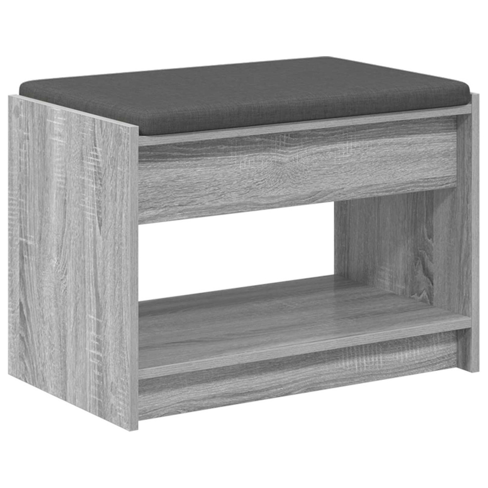 Produktbild för Hallbänk Grå Sonoma 63 x 38 x 45 cm Konstruerat Trä och Tyg