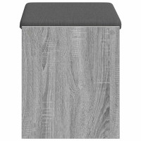 Produktbild för Hallbänk Grå Sonoma 63 x 38 x 45 cm Konstruerat Trä och Tyg
