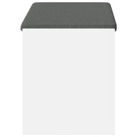 Produktbild för Hallbänk med kudde Vit 83 x 38 x 45 cm Konstruerat Trä och Tyg