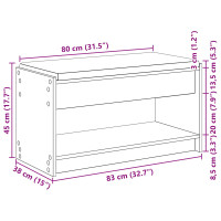 Produktbild för Hallbänk Sonoma-ek 83 x 38 x 45 cm Konstruerat Trä och Tyg