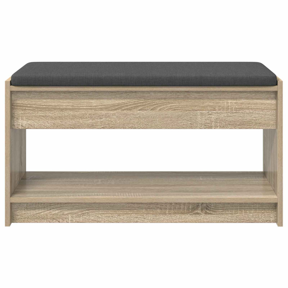 Produktbild för Hallbänk Sonoma-ek 83 x 38 x 45 cm Konstruerat Trä och Tyg