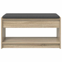 Produktbild för Hallbänk Sonoma-ek 83 x 38 x 45 cm Konstruerat Trä och Tyg