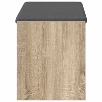 Produktbild för Hallbänk Sonoma-ek 83 x 38 x 45 cm Konstruerat Trä och Tyg