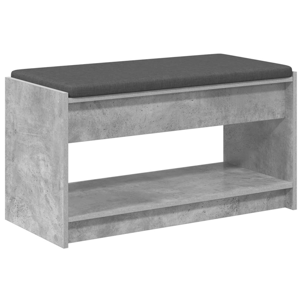 Produktbild för Hallbänk BetongGrå 83 x 38 x 45 cm Konstruerat Trä och Tyg