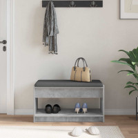 Produktbild för Hallbänk BetongGrå 83 x 38 x 45 cm Konstruerat Trä och Tyg