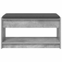 Produktbild för Hallbänk BetongGrå 83 x 38 x 45 cm Konstruerat Trä och Tyg