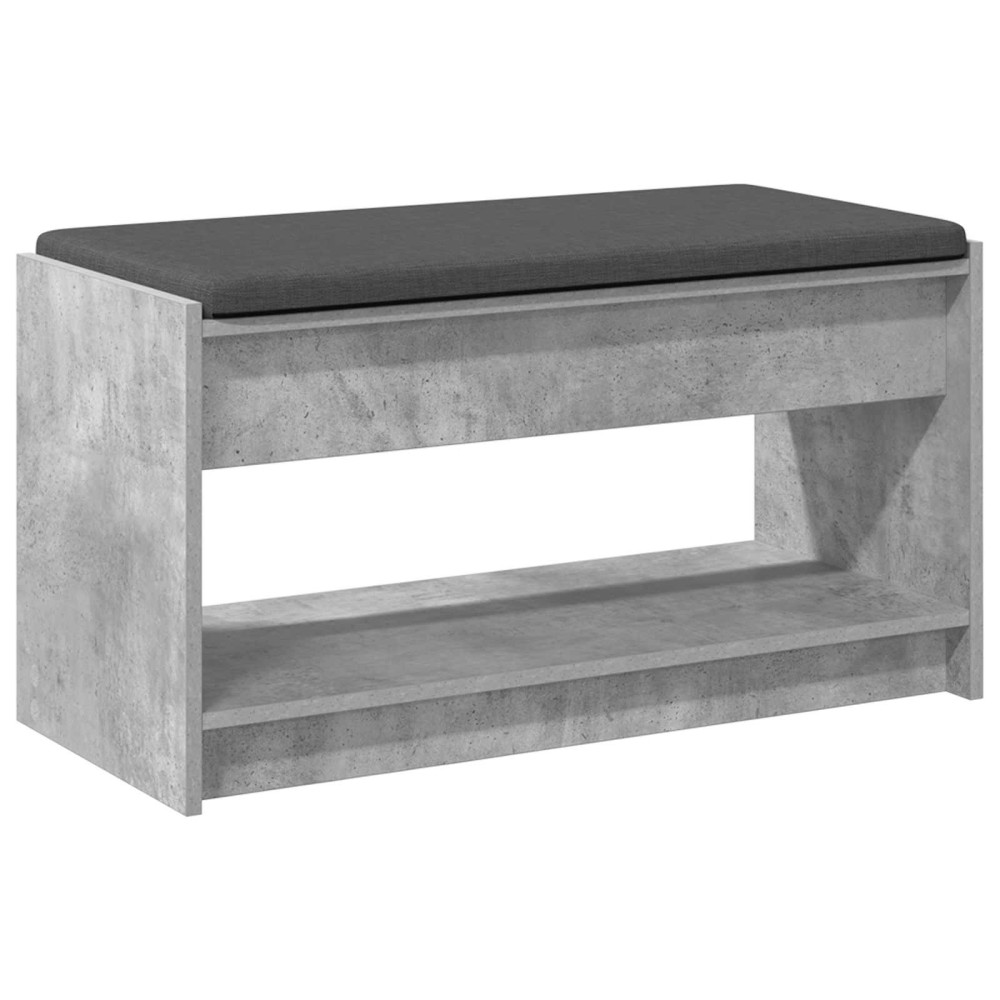 Produktbild för Hallbänk BetongGrå 83 x 38 x 45 cm Konstruerat Trä och Tyg