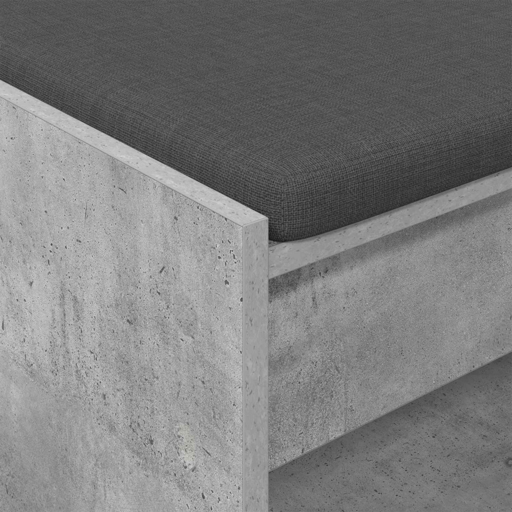 Produktbild för Hallbänk BetongGrå 83 x 38 x 45 cm Konstruerat Trä och Tyg