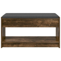 Produktbild för Hallbänk Rökt Ek 83 x 38 x 45 cm Konstruerat Trä och Tyg