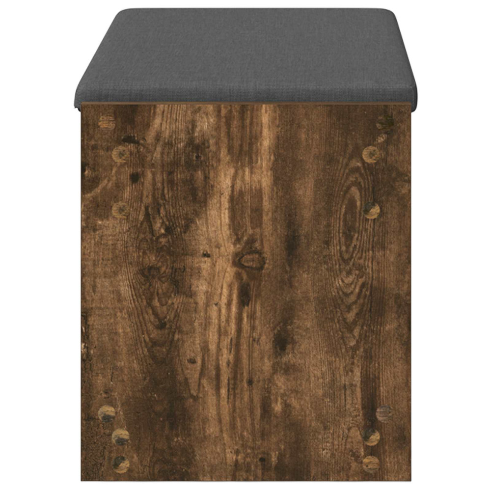 Produktbild för Hallbänk Rökt Ek 83 x 38 x 45 cm Konstruerat Trä och Tyg