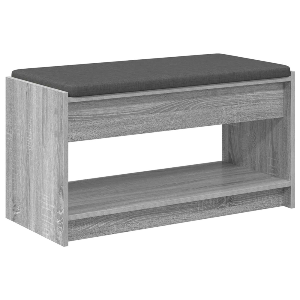 Produktbild för Hallbänk Grå Sonoma 83 x 38 x 45 cm Konstruerat Trä och Tyg