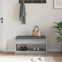 Produktbild för Hallbänk Grå Sonoma 83 x 38 x 45 cm Konstruerat Trä och Tyg