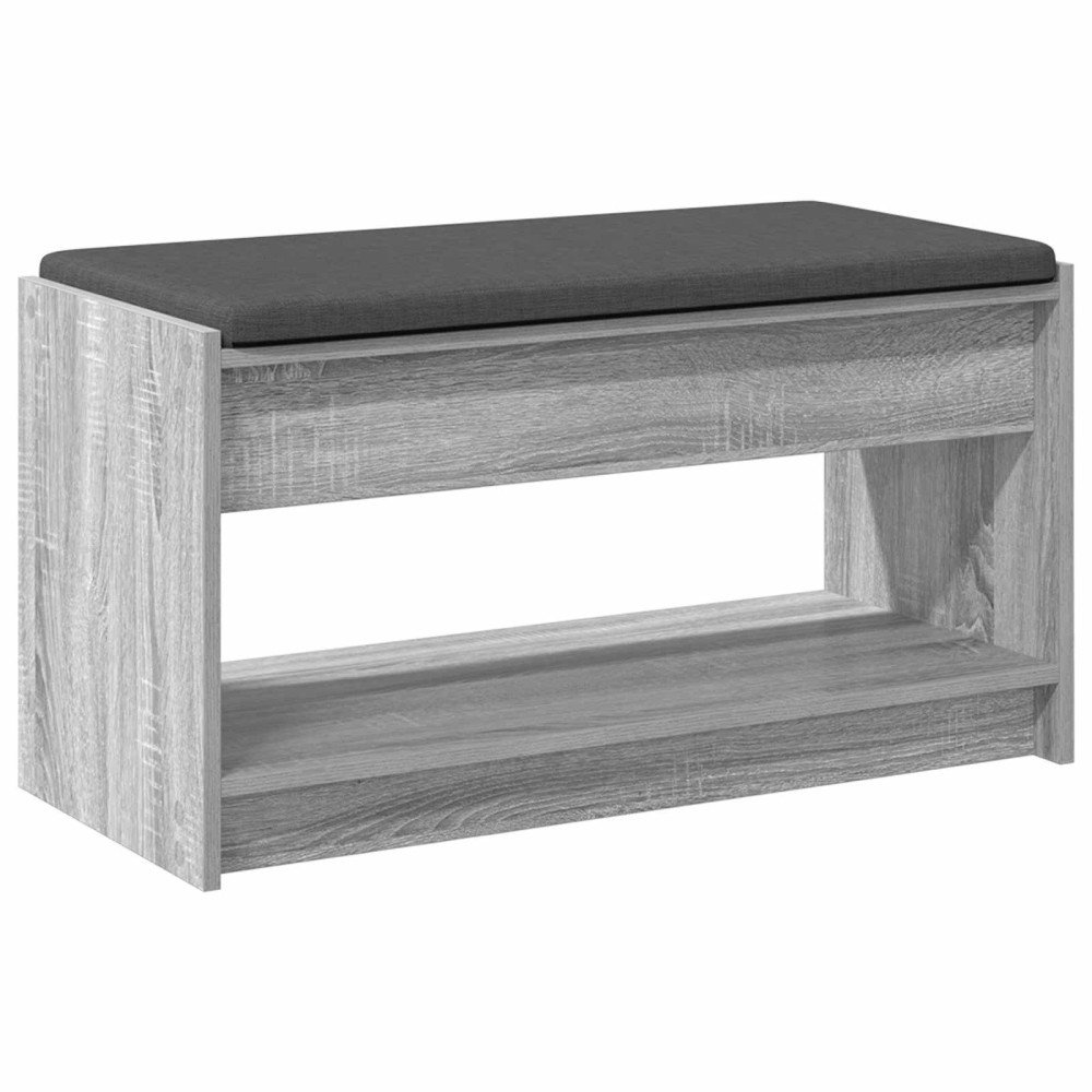 Produktbild för Hallbänk Grå Sonoma 83 x 38 x 45 cm Konstruerat Trä och Tyg