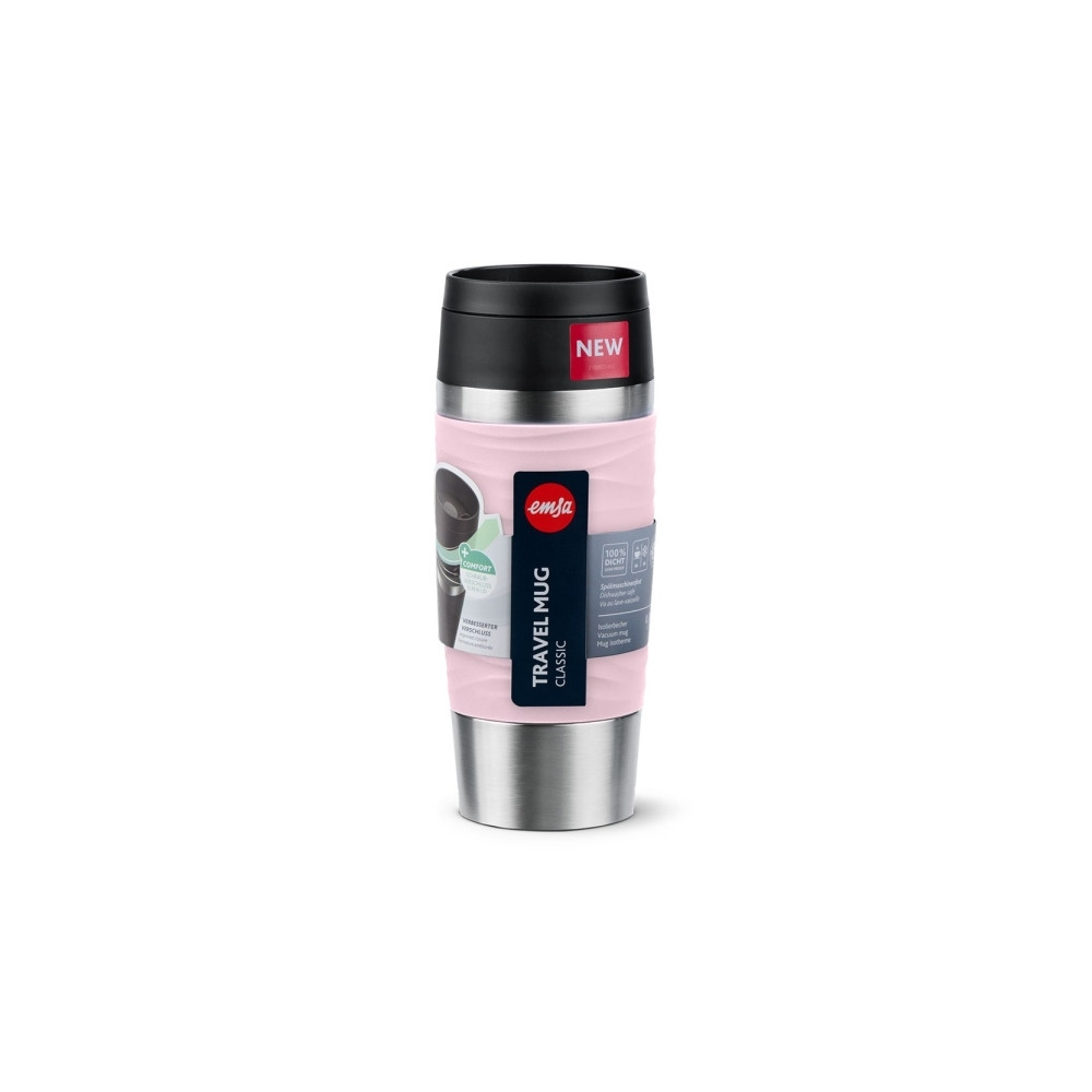 Produktbild för EMSA Travel Mug Waves, Rosa, Rostfritt stål, Silikon, Rostfr...