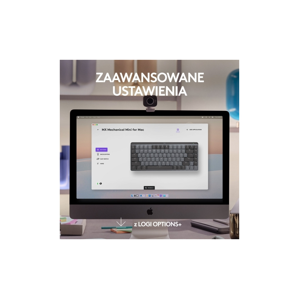 Produktbild för Logitech Master Series MX Mechanical Mini for Mac - tangentbord - QWERTY - USA, internationellt - rymdgrå Inmatningsenhet