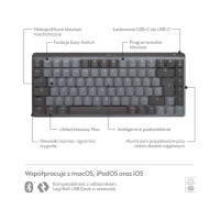 Produktbild för Logitech Master Series MX Mechanical Mini for Mac - tangentbord - QWERTY - USA, internationellt - rymdgrå Inmatningsenhet