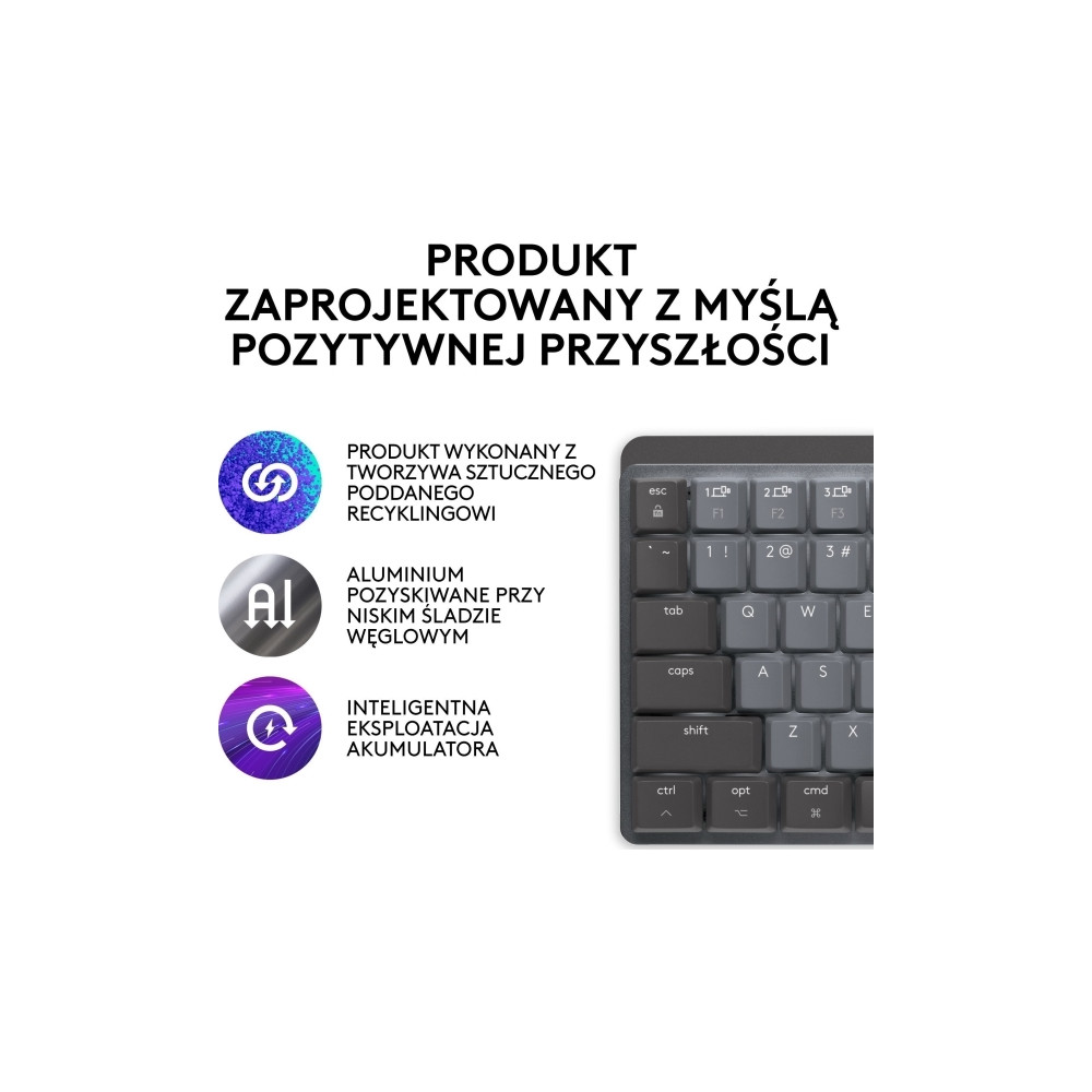 Produktbild för Logitech Master Series MX Mechanical Mini for Mac - tangentbord - QWERTY - USA, internationellt - rymdgrå Inmatningsenhet