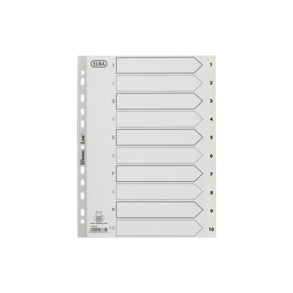 Produktbild för Bantex 100204665, Numeriska registerflikar, Polypropylen (PP...