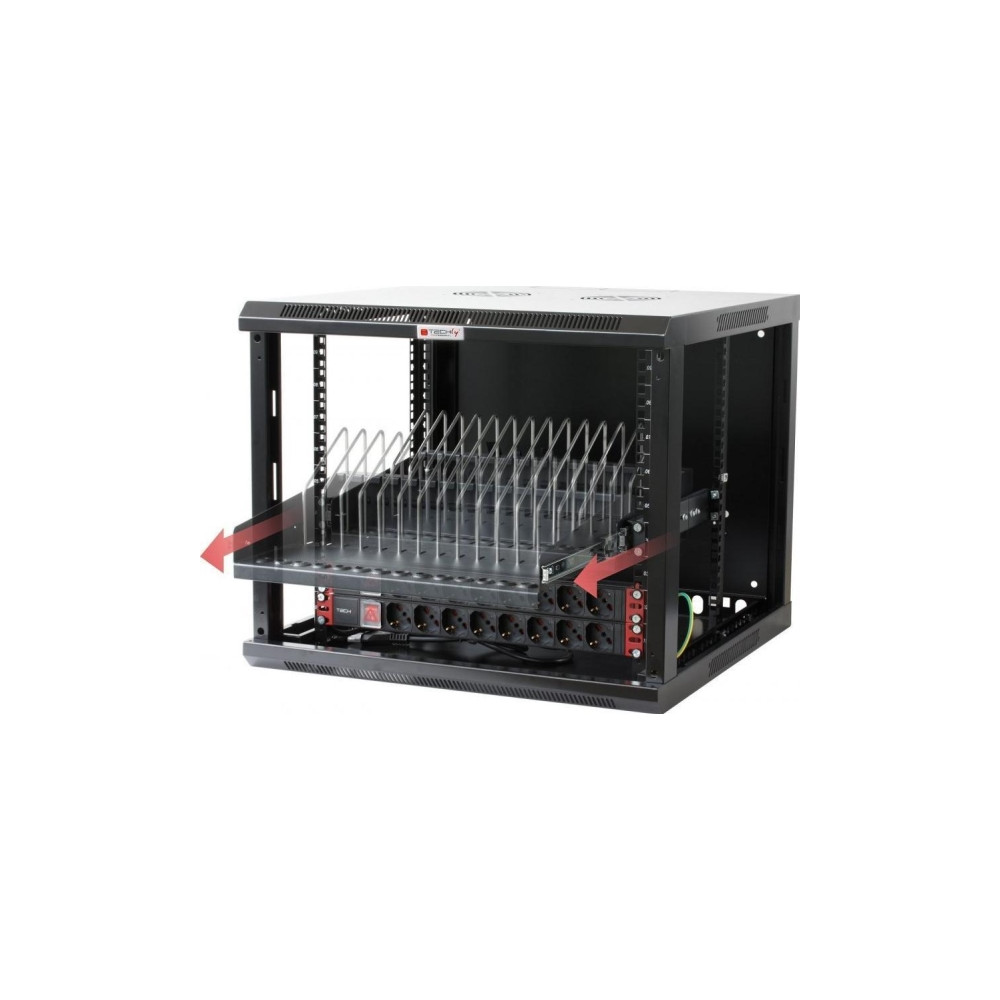 Produktbild för Techly I-CABINET-TRAY14BK, Hylla till rackskåp, Svart, 4U, 1...