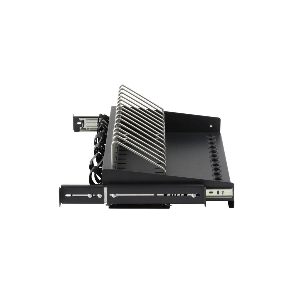 Produktbild för Techly I-CABINET-TRAY14BK, Hylla till rackskåp, Svart, 4U, 1...