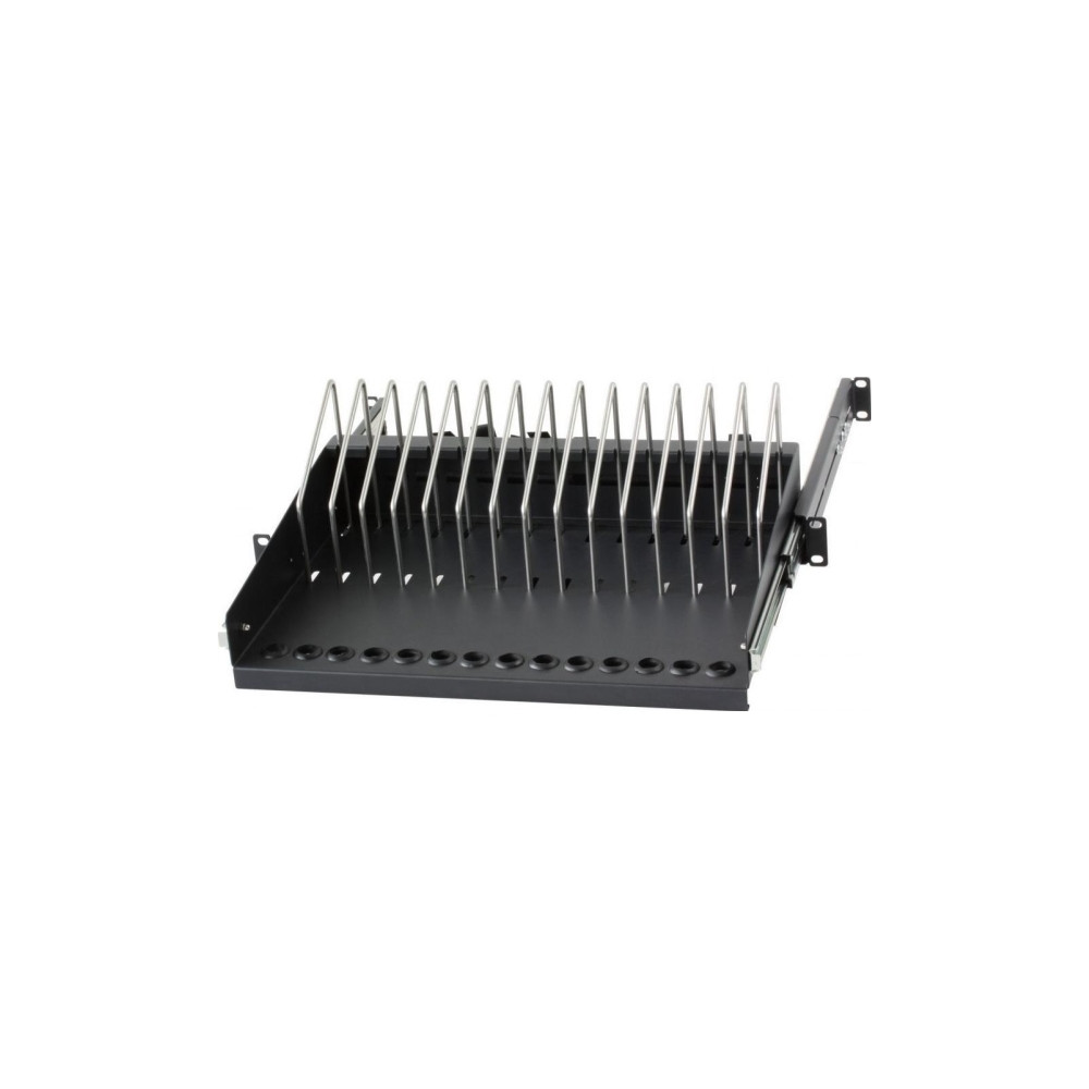 Produktbild för Techly I-CABINET-TRAY14BK, Hylla till rackskåp, Svart, 4U, 1...
