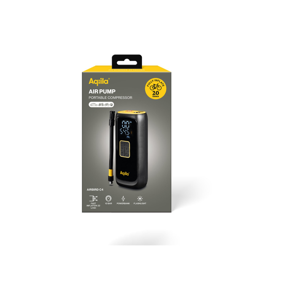 Produktbild för Aqiila Airbird C4 tryckluftspump - sladdlös - 2 batterier