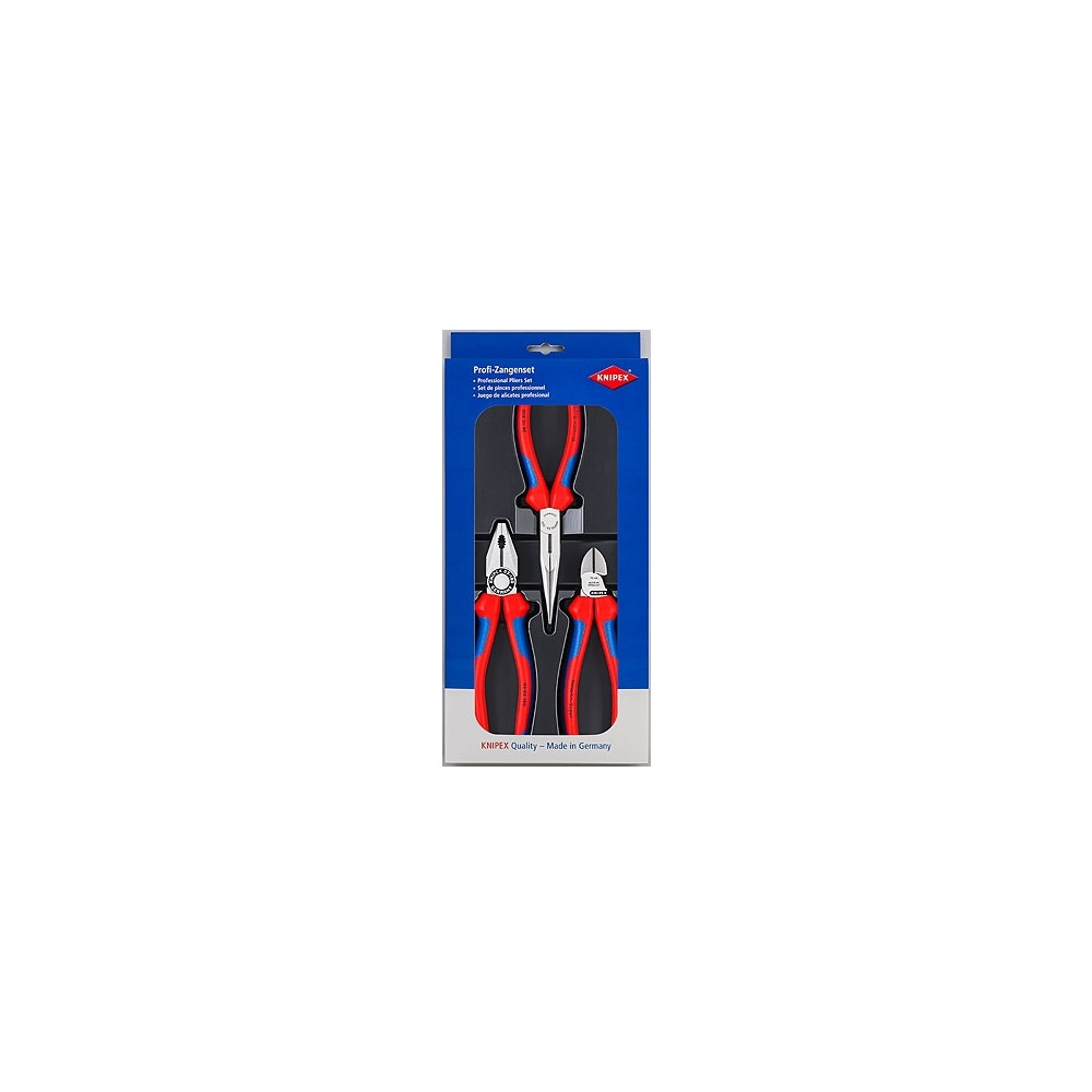 Produktbild för Knipex 00 20 11, Tångset, Stål, Polypropylen (PP), Blå, Röd,...