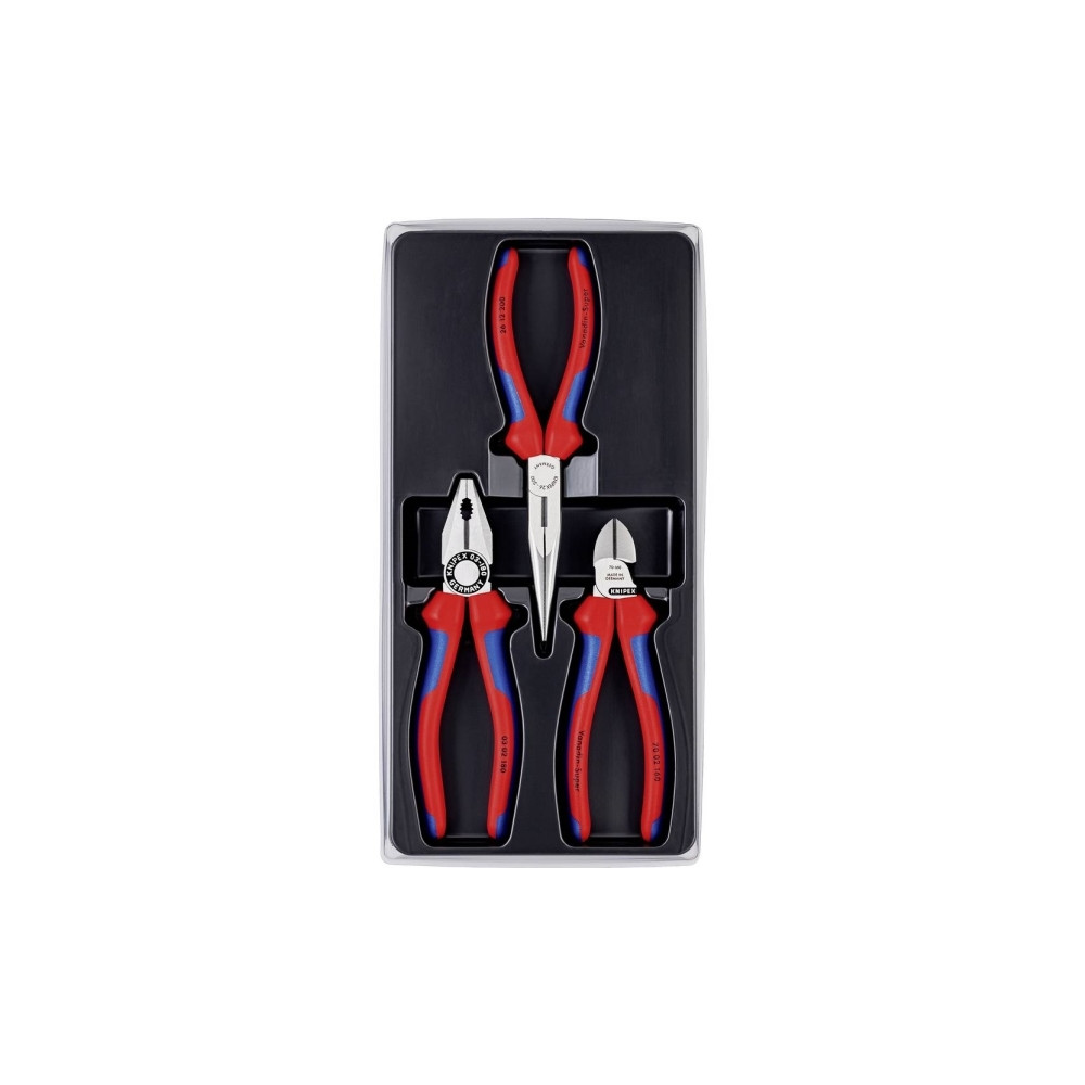 Produktbild för Knipex 00 20 11, Tångset, Stål, Polypropylen (PP), Blå, Röd,...