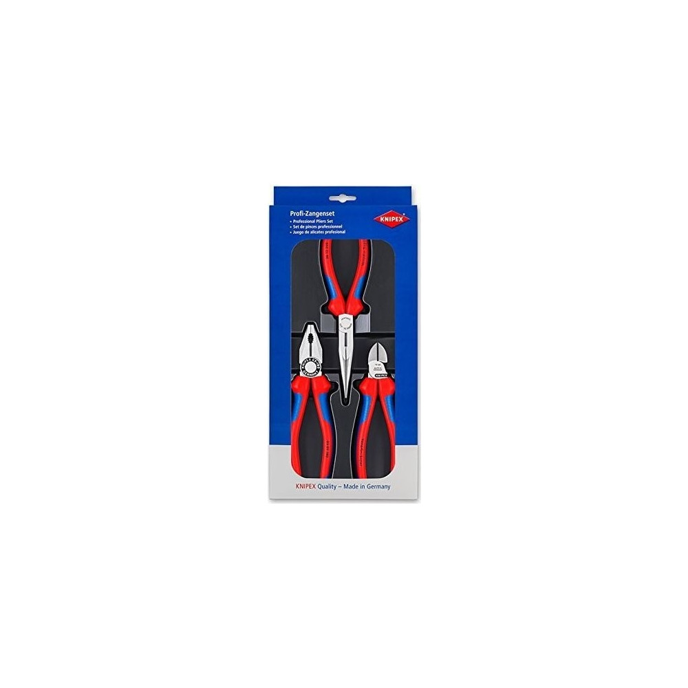 Produktbild för Knipex 00 20 11, Tångset, Stål, Polypropylen (PP), Blå, Röd,...