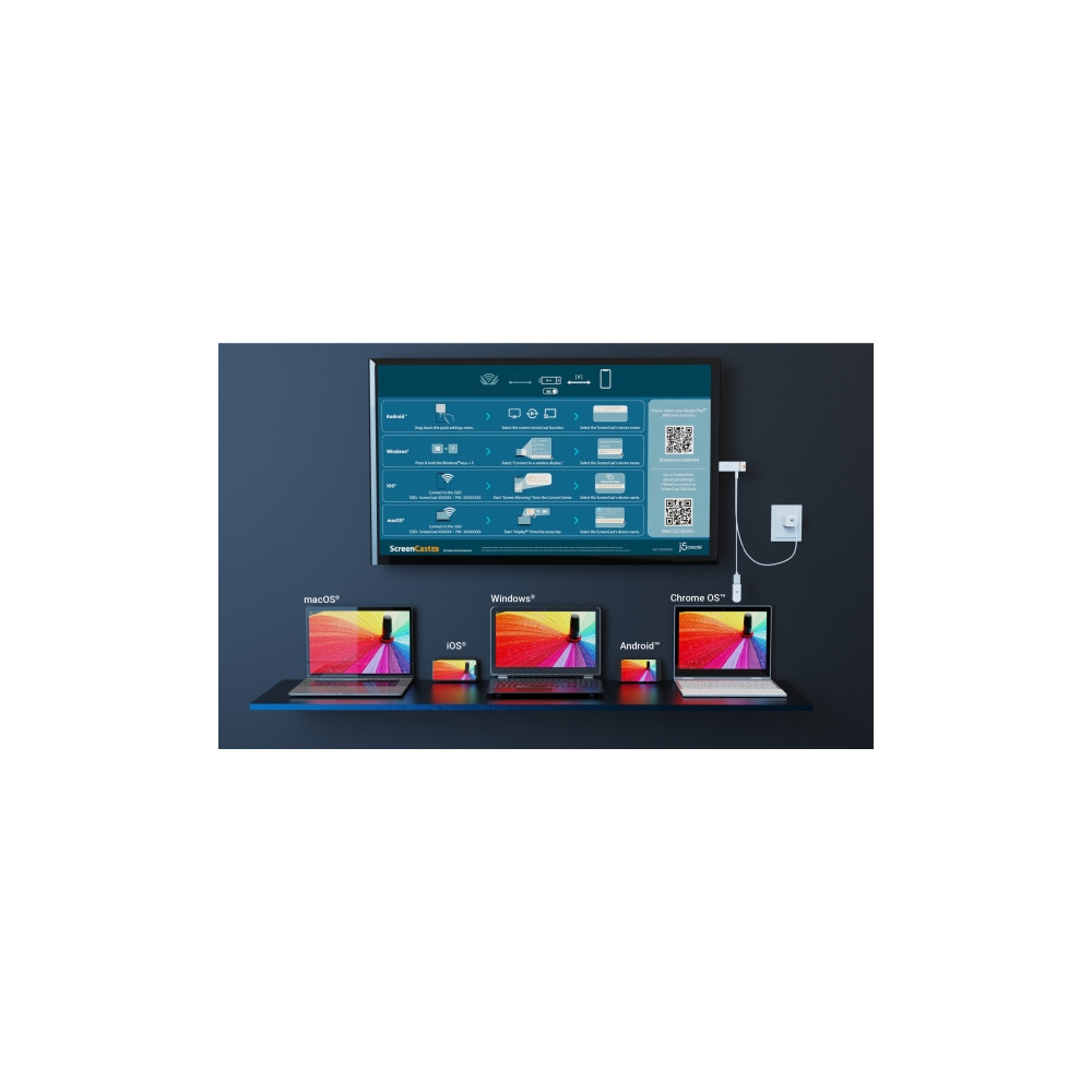 Produktbild för j5create ScreenCast 4K JVAW76MAX - trådlös ljud-/videoförlängare - HDMI
