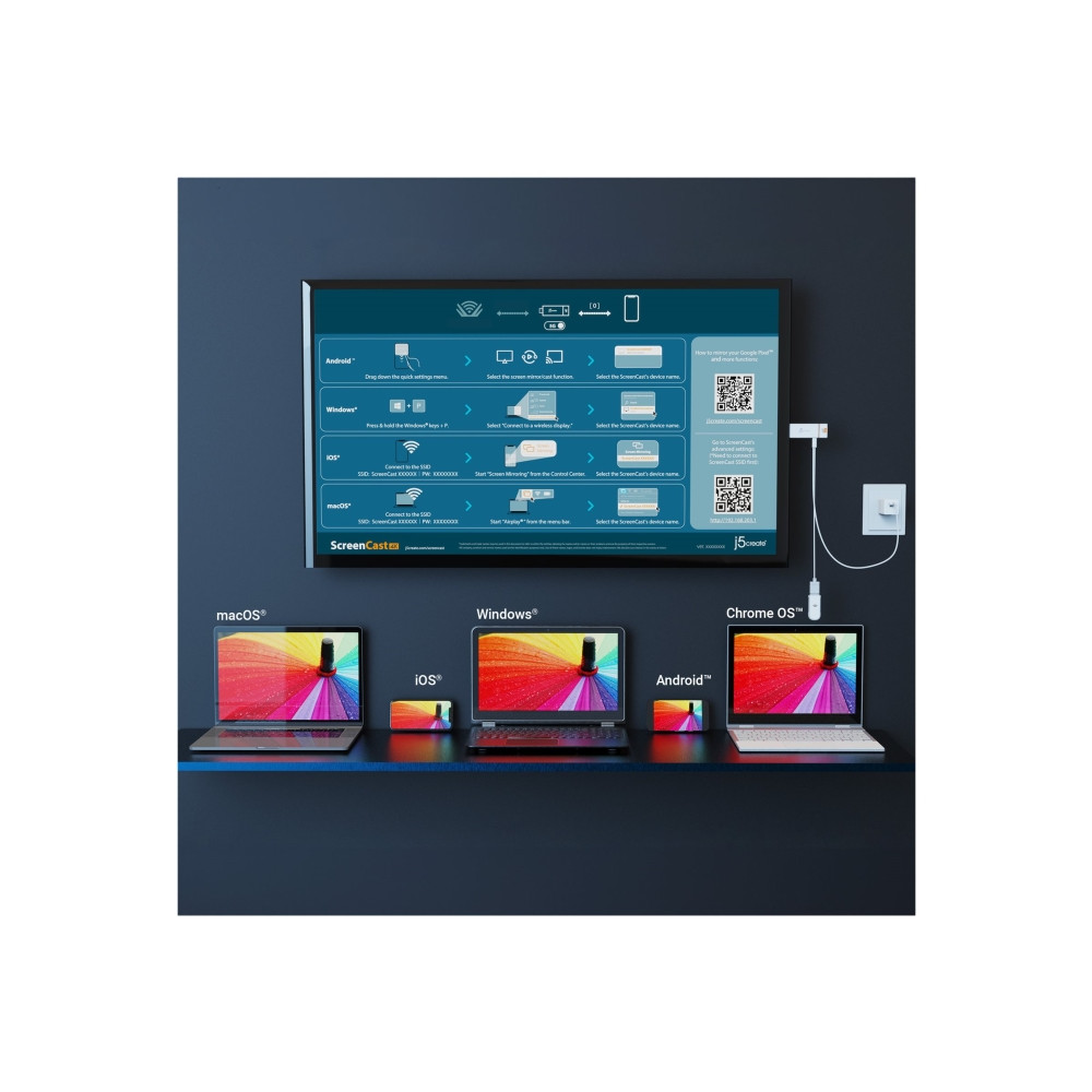 Produktbild för j5create ScreenCast 4K JVAW76MAX - trådlös ljud-/videoförlängare - HDMI