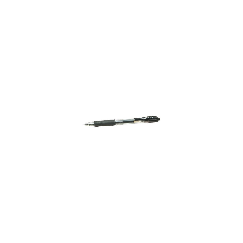 Produktbild för Gelpenna, Pilot G-2, ifyllbar, 0,5 mm, fin, svart, förpackni...