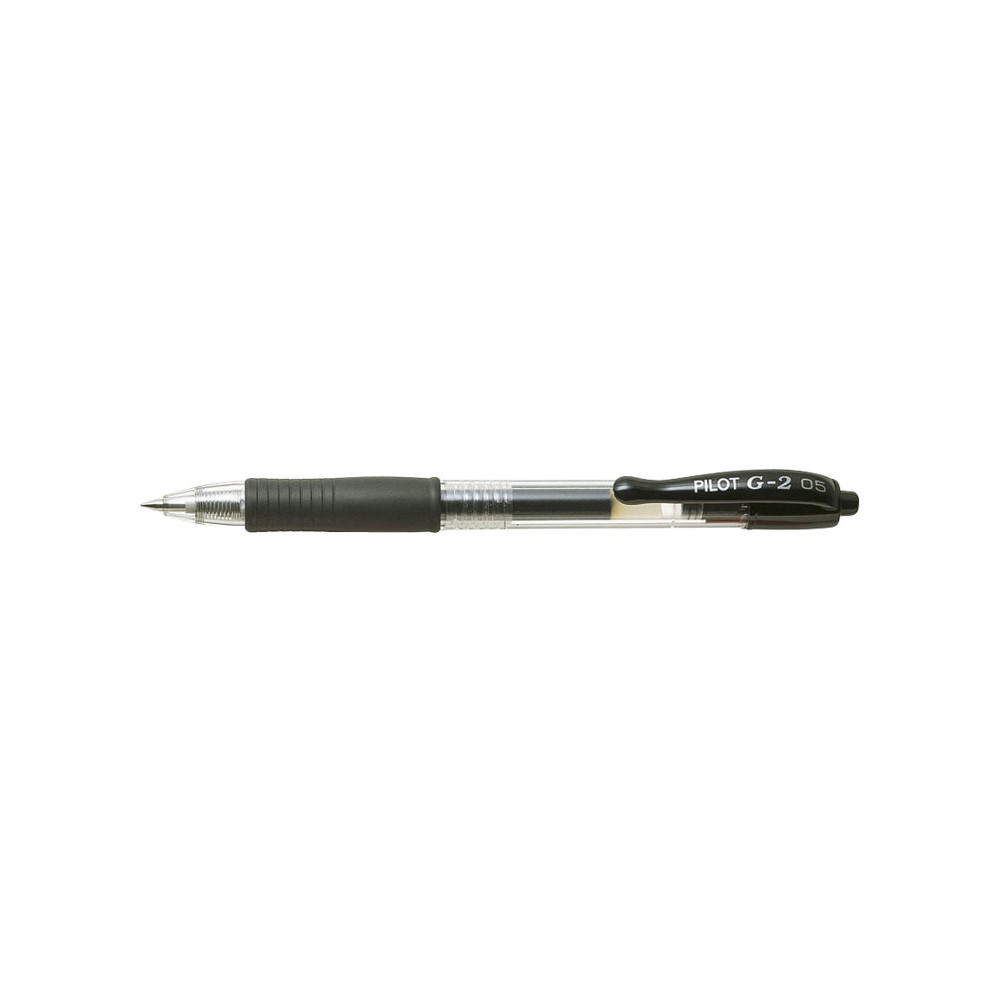 Produktbild för Gelpenna, Pilot G-2, ifyllbar, 0,5 mm, fin, svart, förpackni...