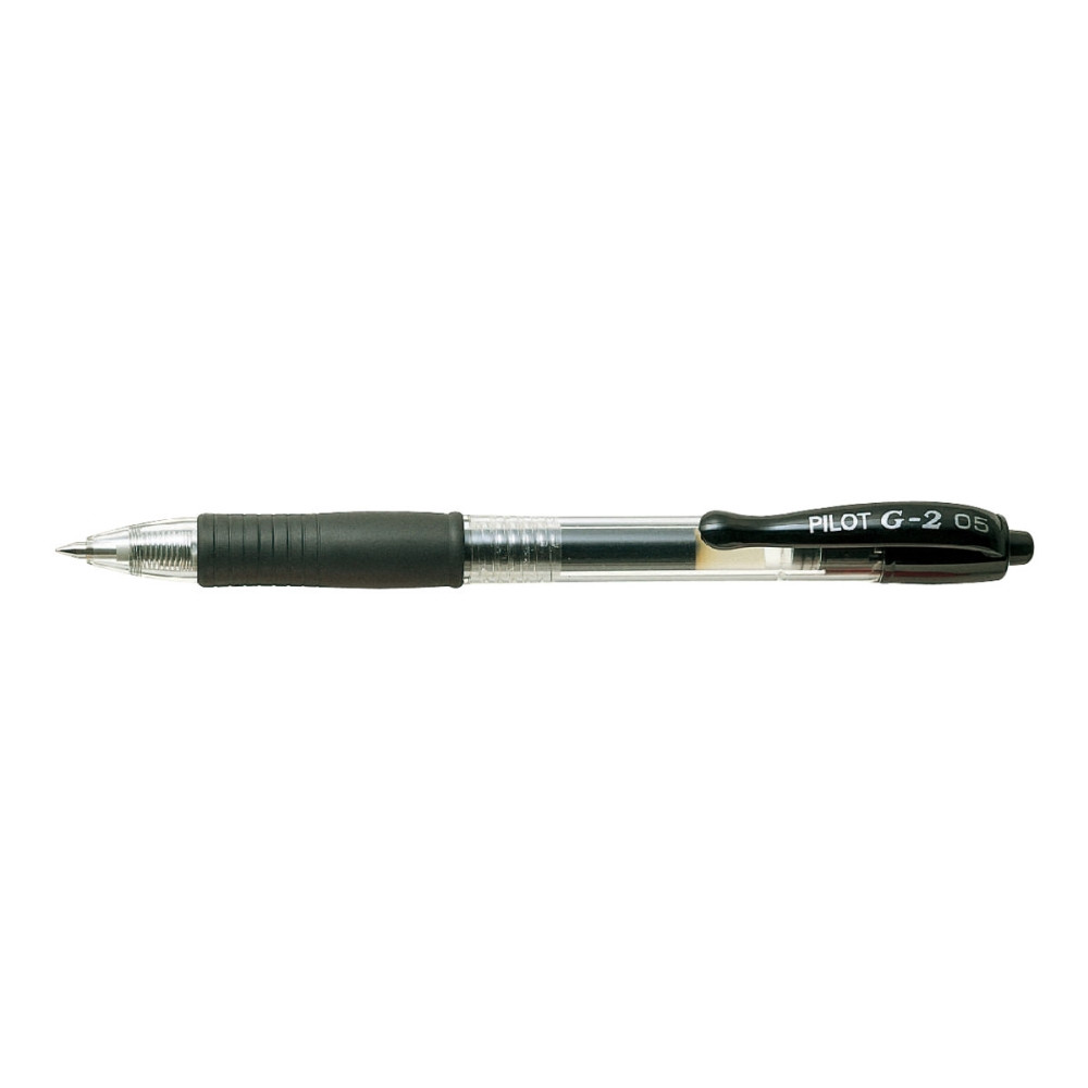 Produktbild för Gelpenna, Pilot G-2, ifyllbar, 0,5 mm, fin, svart, förpackni...