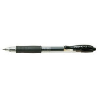 Produktbild för Gelpenna, Pilot G-2, ifyllbar, 0,5 mm, fin, svart, förpackni...