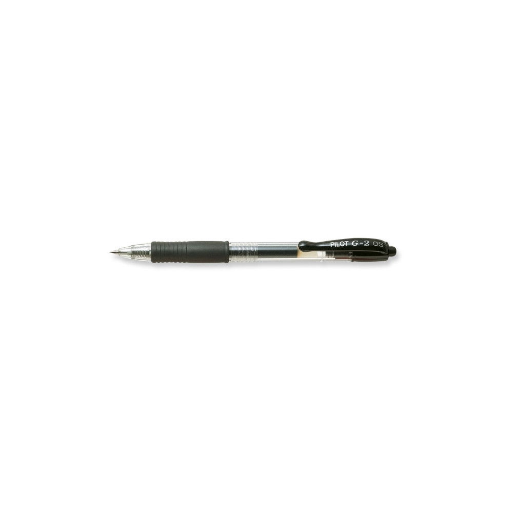 Produktbild för Gelpenna, Pilot G-2, ifyllbar, 0,5 mm, fin, svart, förpackni...