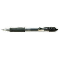 Produktbild för Gelpenna, Pilot G-2, ifyllbar, 0,5 mm, fin, svart, förpackni...