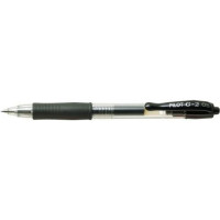 Produktbild för Gelpenna, Pilot G-2, ifyllbar, 0,5 mm, fin, svart, förpackni...