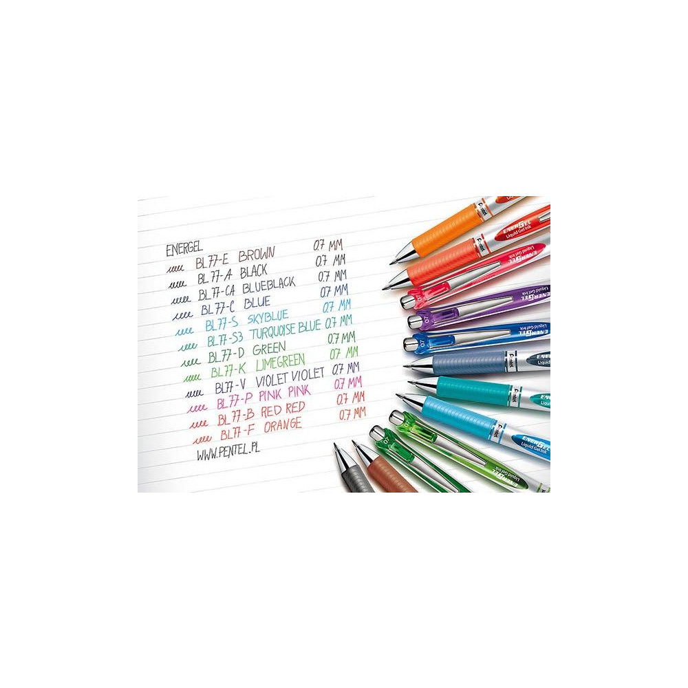 Produktbild för Gelpenna, Pentel Energel BL77, 0,7 mm, lila, förpackning med...