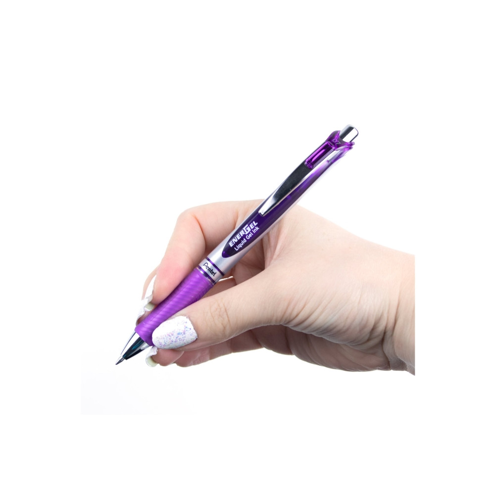 Produktbild för Gelpenna, Pentel Energel BL77, 0,7 mm, lila, förpackning med...