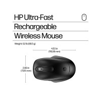 Produktbild för HP 510 - mus - full size, ultrakraftig uppladdning - 2.4 GHz - svart