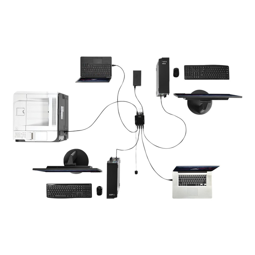 Produktbild för StarTech.com 4x4 USB 3.0 delnings-switch för kringutrustning - hubb - 4 portar