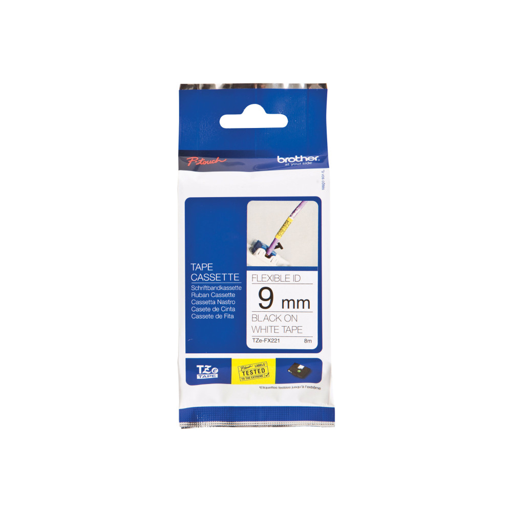 Produktbild för Brother TZe-FX221 - flexibel ID-tejp - 1 kassett(er) - Rulle (0,9 cm x 8 m)