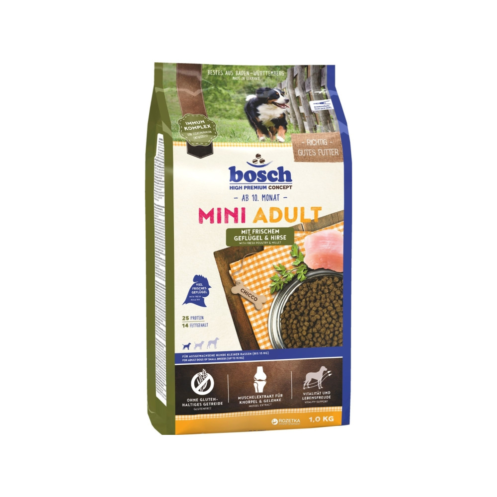 Produktbild för Bosch 5206001 Torrfoder för hundar 1 kg Adult Hirs, Fjäderfä