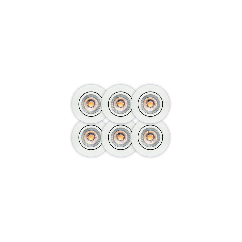 Produktbild för Luna low profile 2.0 6-pack downlight, ISO, matt vit 3000K 4...