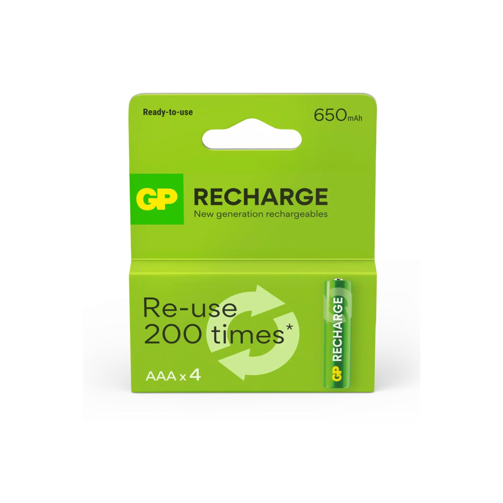 Produktbild för GP Recharge batteri - 4 x AAA