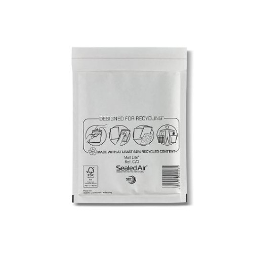 Sealed Air Bubbelpåse C/0 150x210mm vit 200/fp