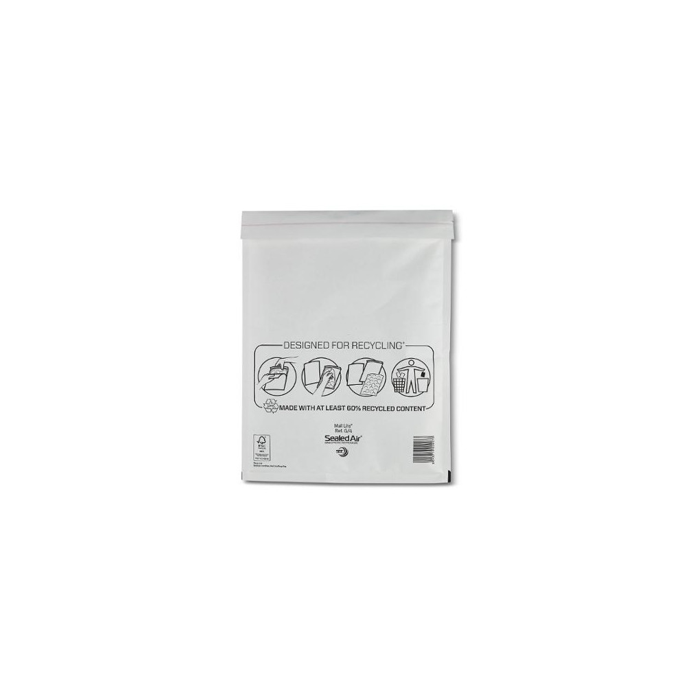Produktbild för Bubbelpåse G/4 230x330mm vit 100/fp